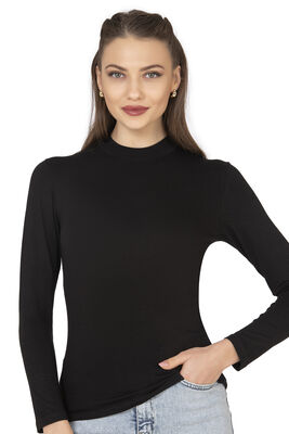 Özkan Underwear - Özkan 27451 Kadın Yarım Balıkçı Yaka Preminyum Vorteks Viskon Kumaş Esnek Rahat Body Bluz