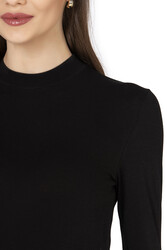 Özkan 27451 Kadın Yarım Balıkçı Yaka Preminyum Vorteks Viskon Kumaş Esnek Rahat Body Bluz - Thumbnail