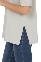 Özkan 27599 Kadın %100 Pamuklu Likrasız Süprem Penye Kumaş Bisiklet Yaka Kısa Kollu T-shirt - Thumbnail