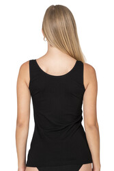 Özkan 27653 Kadın Premium Kumaş Viskon Kaşkorse Esnek Rahat Yakası Dantel Detaylı Atlet - Thumbnail