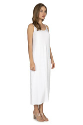 Özkan 27669 Kadın Viskon Premium Kumaş Uzun Boy İp Askılı Kombinezon Astar Elbise Jüpon - Thumbnail