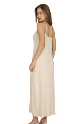 Özkan 27669 Kadın Viskon Premium Kumaş Uzun Boy İp Askılı Kombinezon Astar Elbise Jüpon - Thumbnail