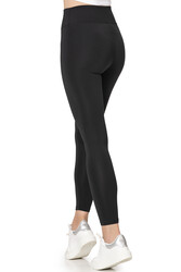 Özkan 27682 Kadın İnterlok Kumaş Likralı Yüksek Bel Esnek Rahat Düz Uzun Tayt - Thumbnail