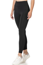 Özkan 27682 Kadın İnterlok Kumaş Likralı Yüksek Bel Esnek Rahat Düz Uzun Tayt - Thumbnail