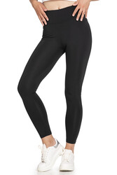 Özkan 27682 Kadın İnterlok Kumaş Likralı Yüksek Bel Esnek Rahat Düz Uzun Tayt - Thumbnail