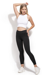 Özkan 27684 Kadın Likralı Kaşkorse Fitilli Toparlayıcı Yüksek Bel Uzun Tayt - Thumbnail