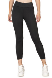 Özkan 27684 Kadın Likralı Kaşkorse Fitilli Toparlayıcı Yüksek Bel Uzun Tayt - Thumbnail