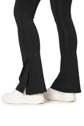 Özkan 27743 Kadın İnterlok Kumaş Likralı Toparlayıcı Yüksek Bel Yırtmaçlı İspanyol Paça Uzun Tayt - Thumbnail