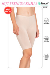Özkan 27780 Kadın Premium Kumaş Modal Pamuklu Esnek Rahat Diz Üstü Toparlayıcı Yüksek Bel Kısa Tayt - Thumbnail
