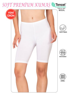 Özkan Underwear - Özkan 27780 Kadın Premium Kumaş Modal Pamuklu Esnek Rahat Diz Üstü Toparlayıcı Yüksek Bel Kısa Tayt