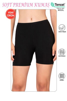 Özkan Underwear - Özkan 27781 Kadın Premium Kumaş Modal Pamuklu Esnek Rahat Ara Boy Diz Üstü Kısa Tayt Şort Boxer