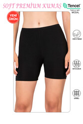 Özkan 27781 Kadın Premium Kumaş Modal Pamuklu Esnek Rahat Ara Boy Diz Üstü Kısa Tayt Şort Boxer - Thumbnail
