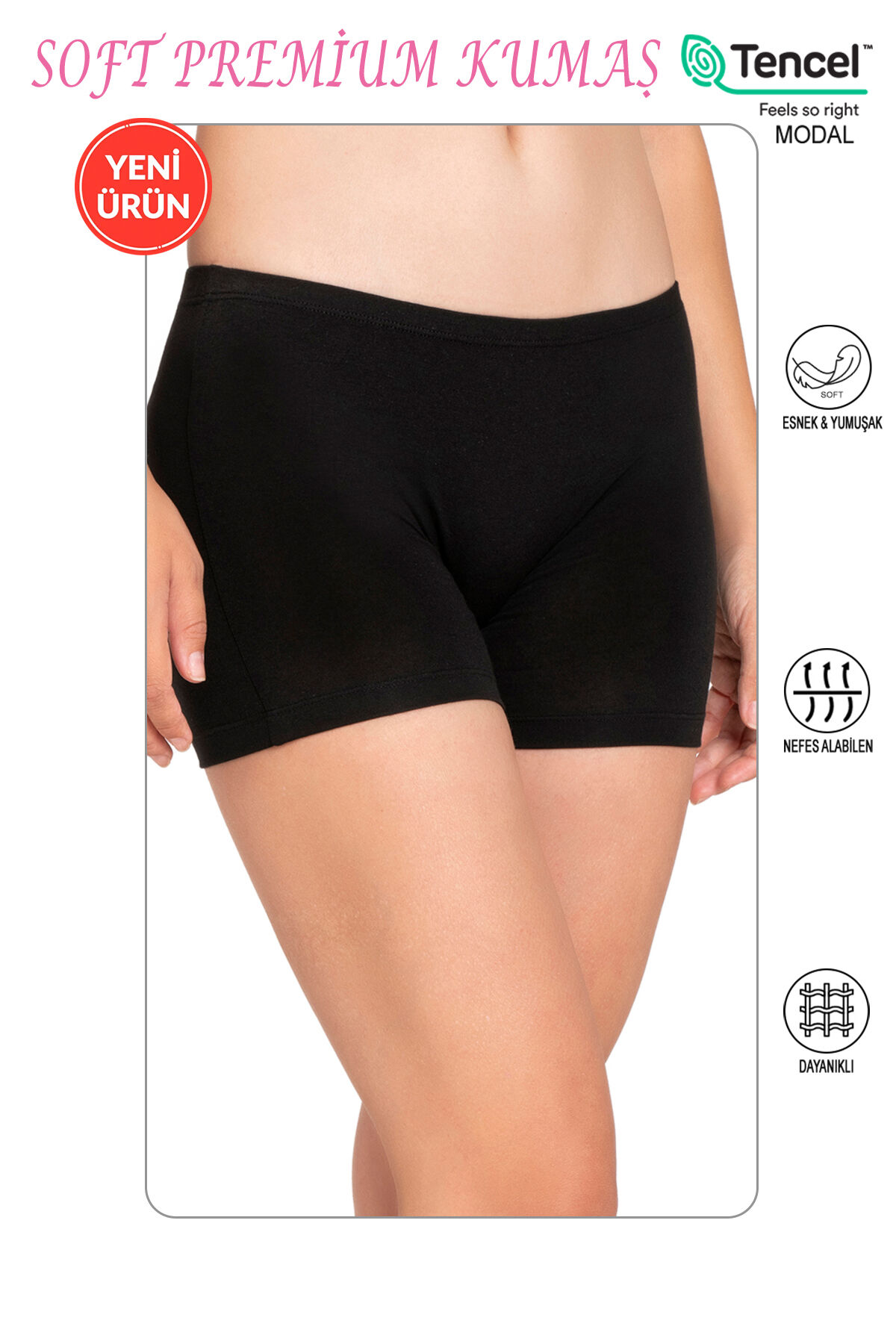 Özkan 27782 Kadın Premium Kumaş Modal Pamuklu Esnek Rahat Mini Boxer Şort Tayt