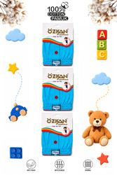 Özkan 31223 3'lü Paket Erkek Çocuk %100 Pamuklu Premium Kumaş Rahat Klasik Kesim Süprem Penye Boxer Şort Külot - Thumbnail