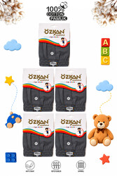 Özkan 31223 5'li Paket Erkek Çocuk %100 Pamuklu Premium Kumaş Rahat Klasik Kesim Süprem Penye Boxer Şort Külot - Thumbnail