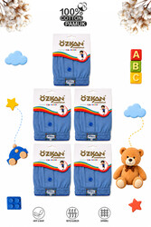 Özkan 31223 5'li Paket Erkek Çocuk %100 Pamuklu Premium Kumaş Rahat Klasik Kesim Süprem Penye Boxer Şort Külot - Thumbnail
