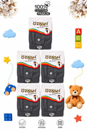 Özkan 31223 5'li Paket Erkek Çocuk %100 Pamuklu Premium Kumaş Rahat Klasik Kesim Süprem Penye Boxer Şort Külot