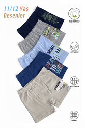 Özkan 31802 5'li Paket Erkek Çocuk Pamuklu Karışık Renkli Desenli Yumuşak Rahat Şort Boxer - Thumbnail