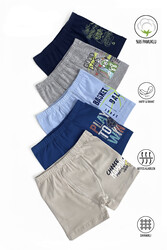 Özkan 31802 5'li Paket Erkek Çocuk Pamuklu Karışık Renkli Desenli Yumuşak Rahat Şort Boxer - Thumbnail