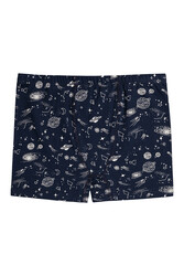 Özkan 31802 5'li Paket Erkek Çocuk Pamuklu Karışık Renkli Desenli Yumuşak Rahat Şort Boxer - Thumbnail