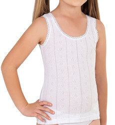 Özkan 42774 5'li Paket Kız Çocuk %100 Pamuklu Transferli Ribana Esnek Rahat Kalın Askılı Atlet - Thumbnail