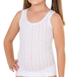 Özkan 42774 3'lü Paket Kız Çocuk %100 Pamuklu Transferli Ribana Esnek Rahat Kalın Askılı Atlet - Thumbnail