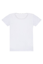 Özkan 42781 5'li Paket Kız Çocuk Pamuklu Süprem Yakası Dantel Detaylı Esnek Rahat Kısa Kollu Atlet Fanila Tişört - Thumbnail