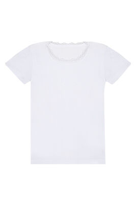 Özkan Underwear - Özkan 42781 5'li Paket Kız Çocuk %95 Pamuklu Süprem Yakası Dantel Detaylı Esnek Rahat Kısa Kollu Atlet Fanila Tişört (1)