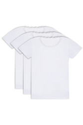 Özkan 42781 3'lü Paket Kız Çocuk Pamuklu Süprem Yakası Dantel Detaylı Esnek Rahat Kısa Kollu Atlet Fanila Tişört - Thumbnail