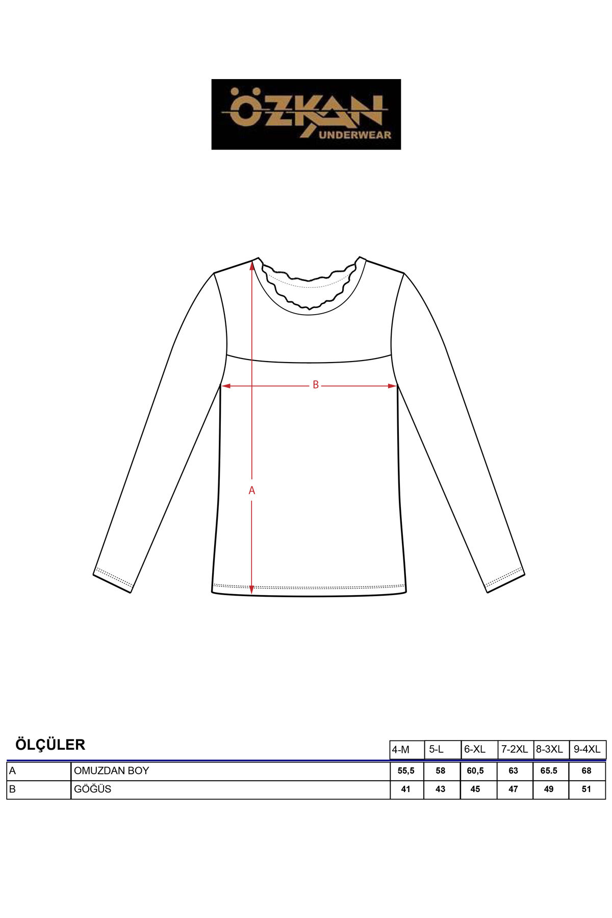 Özkan 7428 Kadın Viskon Lez Dantel Uzun Kollu Esnek Rahat Yuvarlak Yaka Bluz