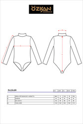 Özkan 0614 Kadın Penye Likralı Pamuklu Balıkçı Dik Yaka Uzun Kollu Kancalı Çıtçıtlı Örme Body - Thumbnail