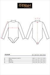 Özkan 0614 Kadın Penye Likralı Pamuklu Balıkçı Dik Yaka Uzun Kollu Kancalı Çıtçıtlı Örme Body - Thumbnail