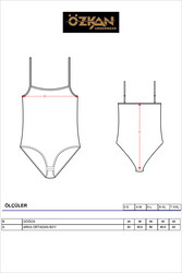 Özkan 0603 Kadın Pamuklu Likralı Süprem Esnek Rahat İnce Askılı Kancalı Çıtçıtlı Body Zıbın - Thumbnail