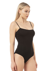 Özkan 0603 Kadın Pamuklu Likralı Süprem Esnek Rahat İnce Askılı Kancalı Çıtçıtlı Body Zıbın - Thumbnail