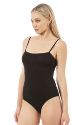 Özkan 0603 Kadın Pamuklu Likralı Süprem Esnek Rahat İnce Askılı Kancalı Çıtçıtlı Body Zıbın - Thumbnail