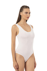 Özkan 0602 Kadın Pamuklu Kalın Askılı Kancalı Çıtçıtlı Örme Body - Thumbnail