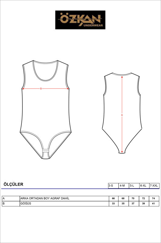 Özkan 0602 Kadın Pamuklu Kalın Askılı Kancalı Çıtçıtlı Örme Body - 3
