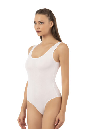 Özkan 0602 Kadın Pamuklu Kalın Askılı Kancalı Çıtçıtlı Örme Body - 11