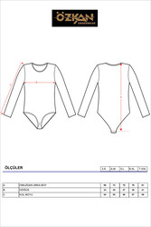 Özkan 0600 Kadın Pamuklu Likralı Süprem Uzun Kollu Yuvarlak Yaka Kancalı Çıtçıtlı Örme Body - Thumbnail