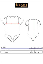 Özkan 0601 Kadın Pamuklu Yuvarlak Yaka Kısa Kollu Örme Çıtçıtlı Body - Thumbnail