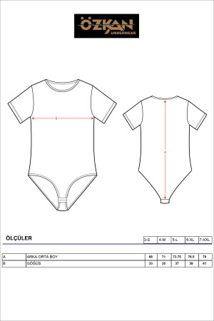 Özkan 0601 Kadın Pamuklu Yuvarlak Yaka Kısa Kollu Örme Çıtçıtlı Body - 11