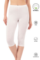 Özkan 0458 Kadın %95 Pamuklu Likralı Süprem Kumaş Esnek Rahat Yumuşak Diz Altı Kapri Tayt - Thumbnail