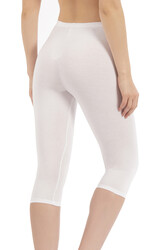 Özkan 0458 Kadın %95 Pamuklu Likralı Süprem Kumaş Esnek Rahat Yumuşak Diz Altı Kapri Tayt - Thumbnail