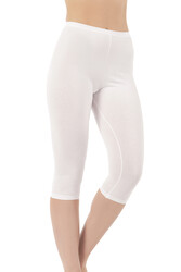 Özkan 0458 Kadın %95 Pamuklu Likralı Süprem Kumaş Esnek Rahat Yumuşak Diz Altı Kapri Tayt - Thumbnail