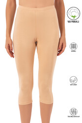 Özkan 0458 Kadın %95 Pamuklu Likralı Süprem Kumaş Esnek Rahat Yumuşak Diz Altı Kapri Tayt - Thumbnail