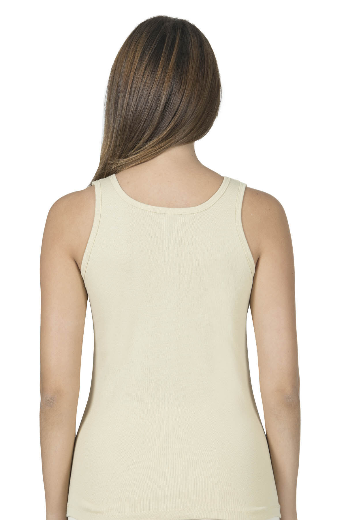 Özkan 0156 Kadın Ribana Pamuklu Güpürlü Kendinden Biyeli Kalın Askılı Atlet