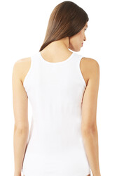 Özkan 0156 Kadın Ribana Pamuklu Güpürlü Kendinden Biyeli Kalın Askılı Atlet - Thumbnail