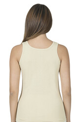 Özkan 0156 Kadın Ribana Pamuklu Güpürlü Kendinden Biyeli Kalın Askılı Atlet - Thumbnail