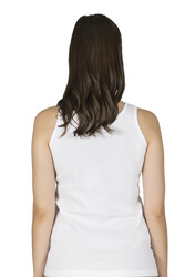 Özkan 0156 Kadın Ribana Pamuklu Güpürlü Kendinden Biyeli Kalın Askılı Atlet - Thumbnail