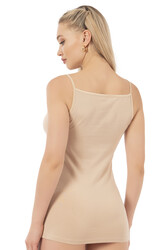 Özkan 20586 Kadın Pamuklu Modal Esnek Rahat Saten Biyeli İnce Askılı Atlet - Thumbnail